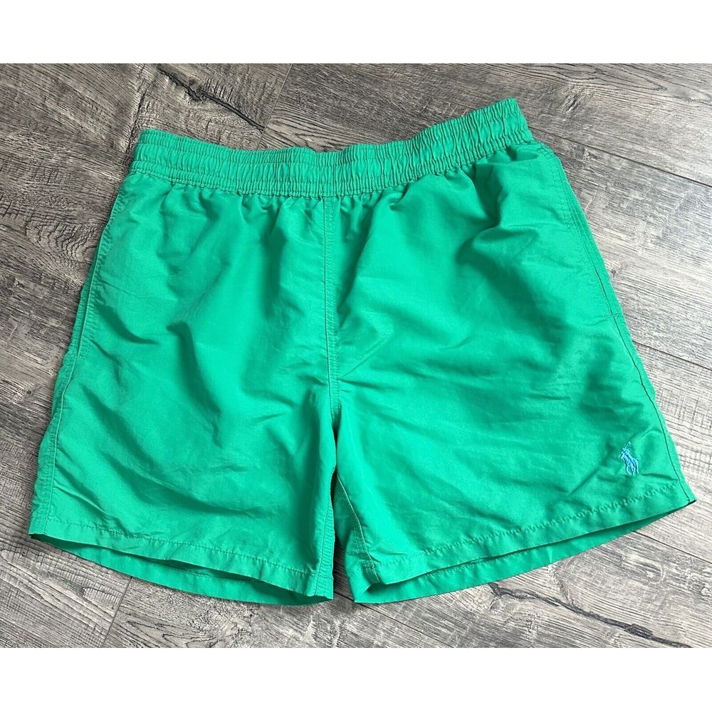 Polo Ralph Lauren‎ Swim Trunks Pony Pockets Mesh Lined Green Shorts Size M